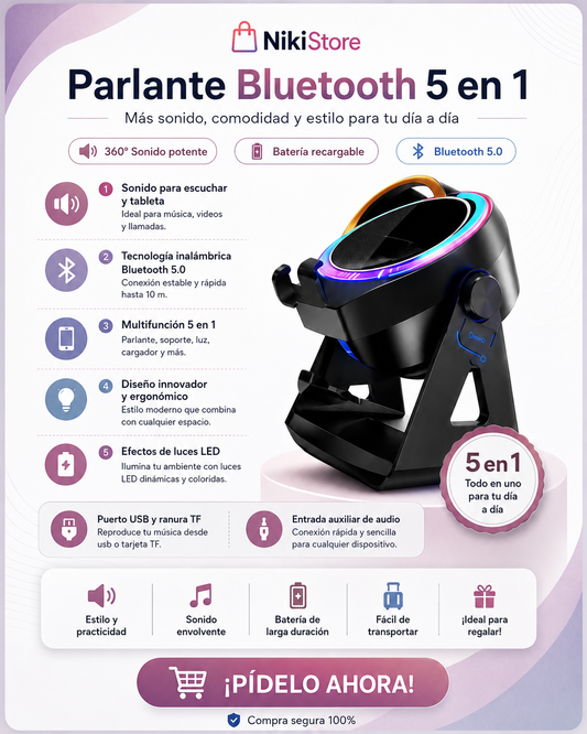 PARLANTE PORTATIL INALAMBRICO 5 EN 1